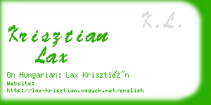 krisztian lax business card